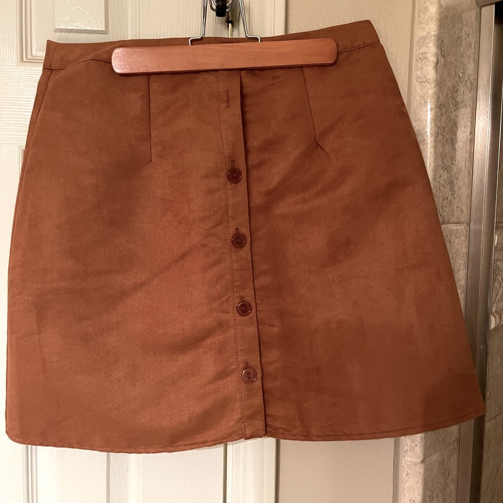 Suede button up skirt NWOT